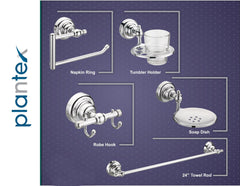 Plantex SS - 304 Grade Bathroom Accessories Set/Bathroom Hanger for Towel/Towel Bar/Napkin Ring/Tumbler Holder/Soap Dish/Robe Hook (Skyllo - Pack of 10)-2