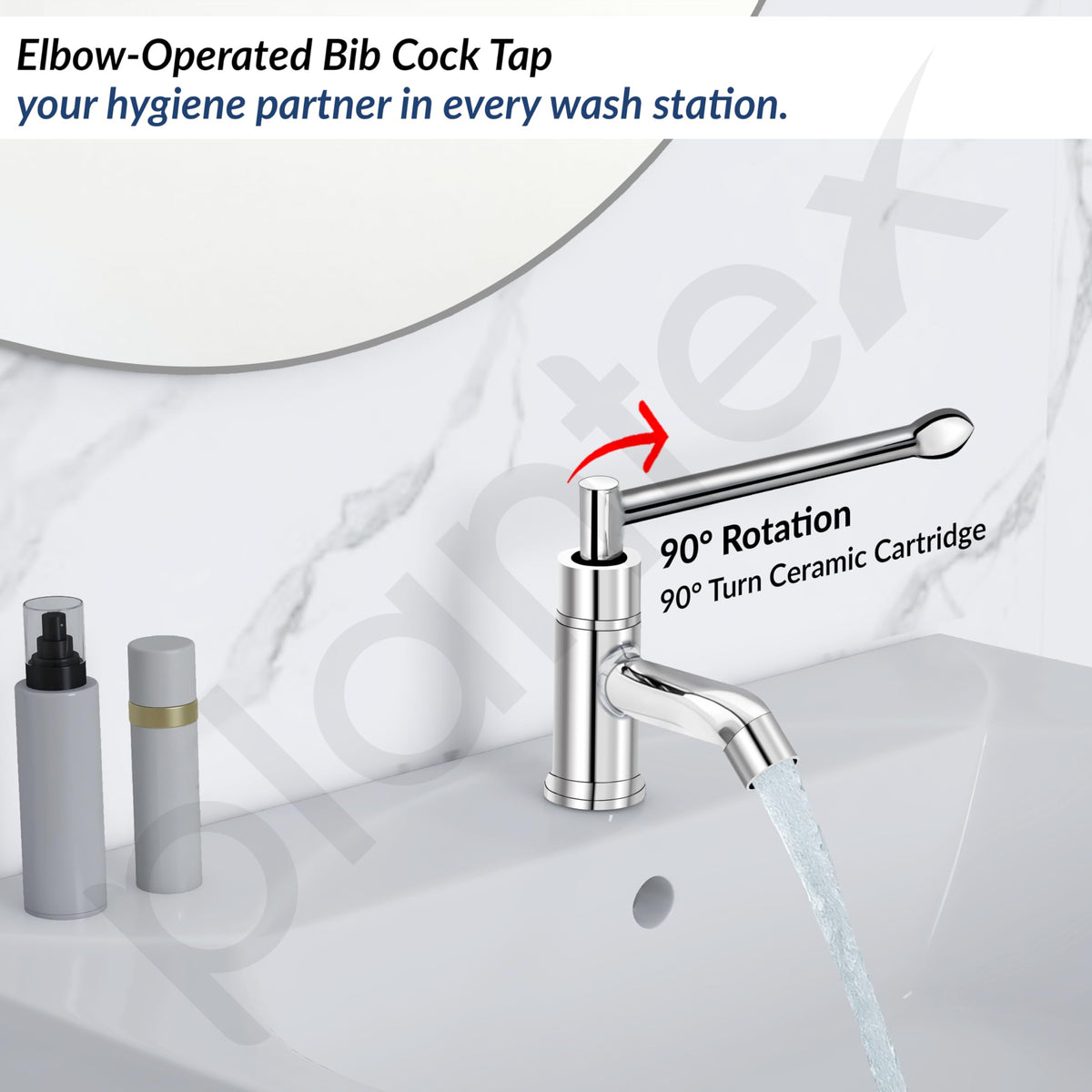 Plantex Lab Pillar Cock for Bathroom/Pillar Cock for Wash Basin with Teflon Tap - Pack of 1 (AC05, Chrome)-3