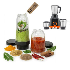 Nutri Mixer Jar Set (380 ml & 600 ml) with 4-Blade Assembly | BPA-Free Jars for Smoothies, Chutney, Dry Grinding & Juicing | Includes Storage Lids (compatible with maharaja whiteline smart)