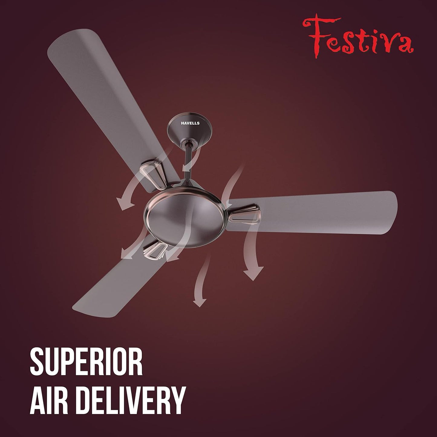 Havells Festiva 1200mm Dust Resistant Ceiling Fan (Espresso Brown)