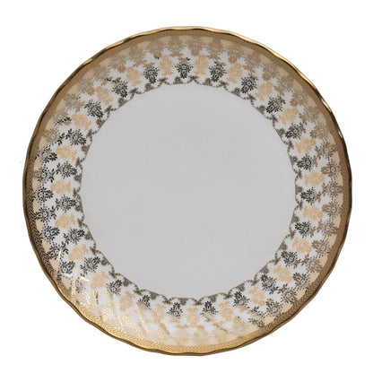 Clay Craft Fine Ceramic Ebony Dinner Set, Enchanting Gold, for Family of 4, Dinner Set Ceramic, Crockery Set, Dining Set for Dinner, Crockery Set for Gift, Kitchen Set (13 Pieces, E625)