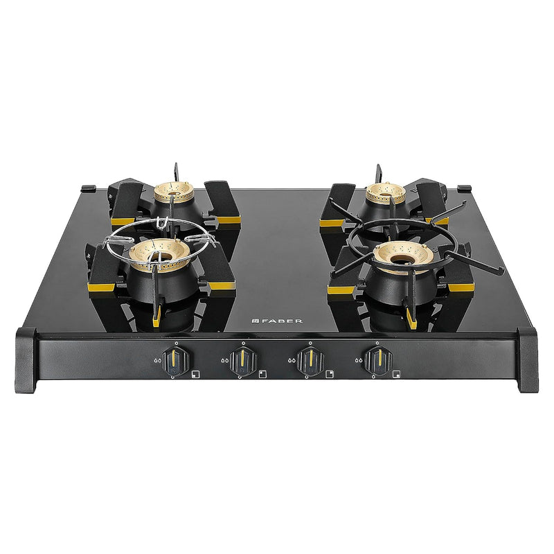 Faber Liftable Burners Freestanding Cooktop | Genius 704 Bk | 70Cm Width | Brass Burners | Manual Ignition | Abs Knobs |