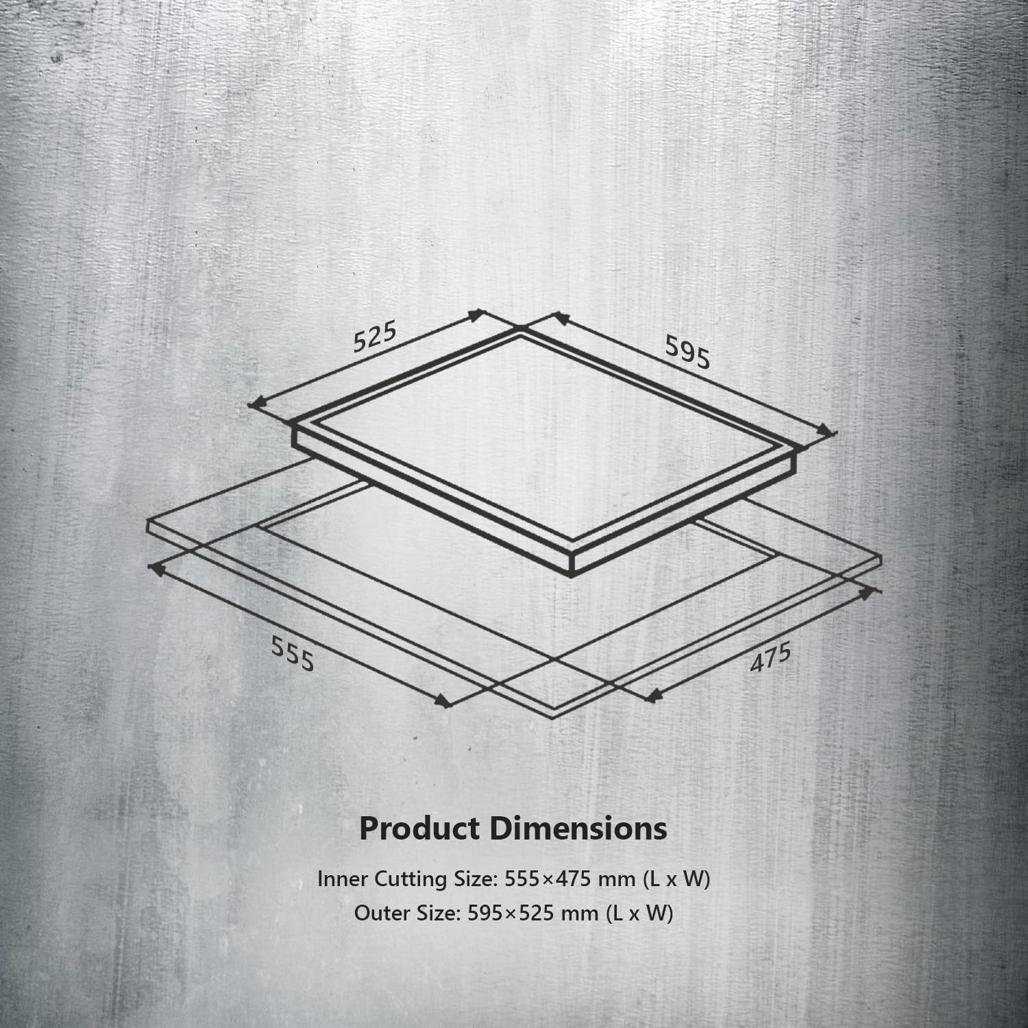 KAFF | 60CM 4 Burners Built-in Hob/Hobtop For Modular kitchen | Auto Electric Ignition | Italian Burner, Enamelled Matt Finish | Easy Grip Knobs | 8 MM Toughened Glass | Black | NE4B60GFX