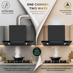 Faber SLIMX 75cm 1500m³/hr BLDC Autoclean Filterless T-Shape Chimney||Built In Oil Collector|Touch & Gesture Control|12Y