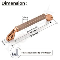 Plantex Aluminium Cabinet Handle/160mm Wardrobe Handle for Home/Cupboard Door Pull-Push Handles for Office - Pack of 2 (Rose Gold)-2