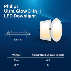 Philips Ultra Glow 15-watt Round LED Downlighter
