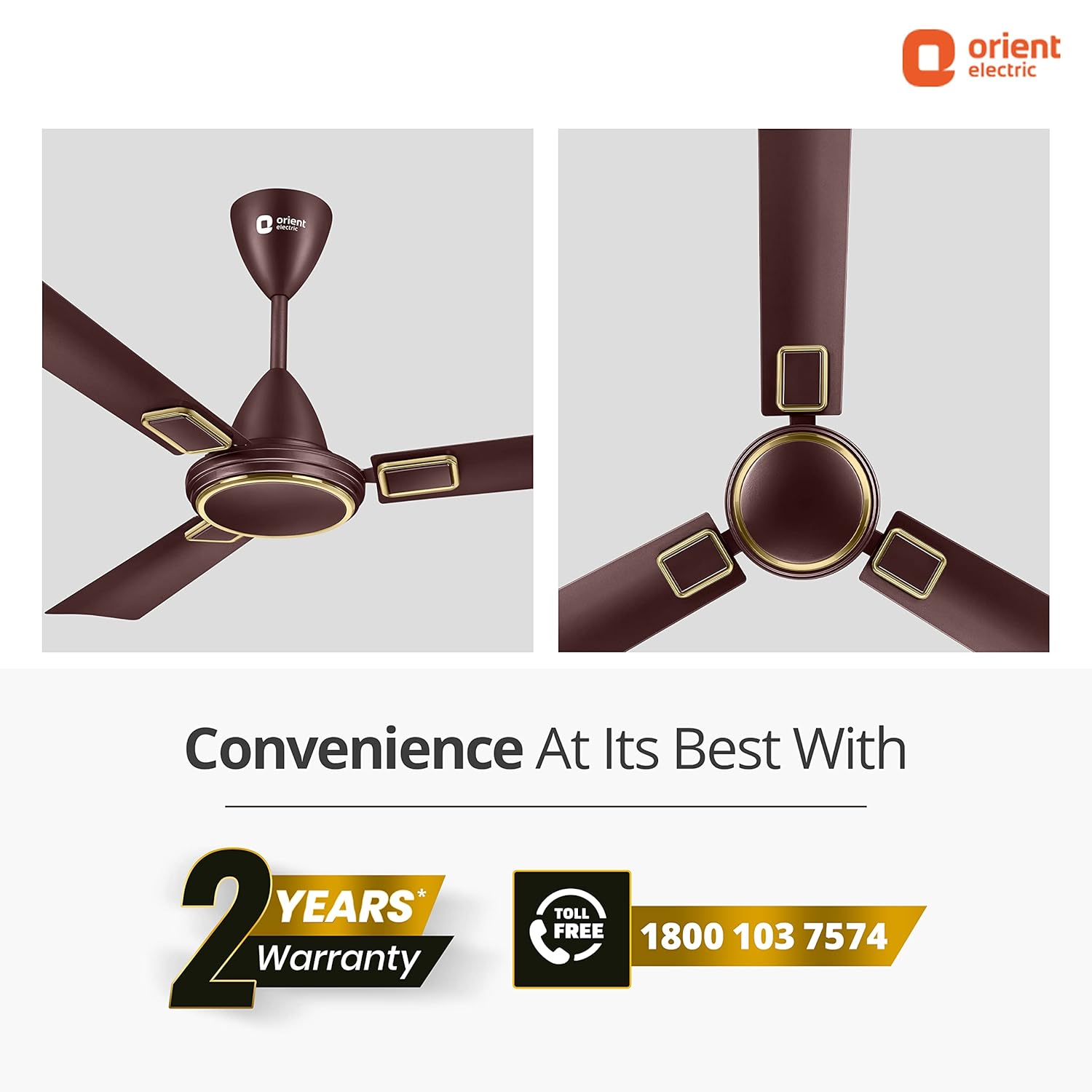Orient Electric 1200 mm Falcon 425 Deco Ceiling Fan (Brown)