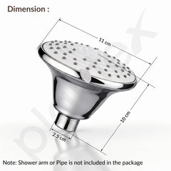Plantex 4 Inch ABS Shower Head for Bathroom/3-Mode Round Head Shower for Bathroom/High Pressure Overhead Shower - (Chrome)-4