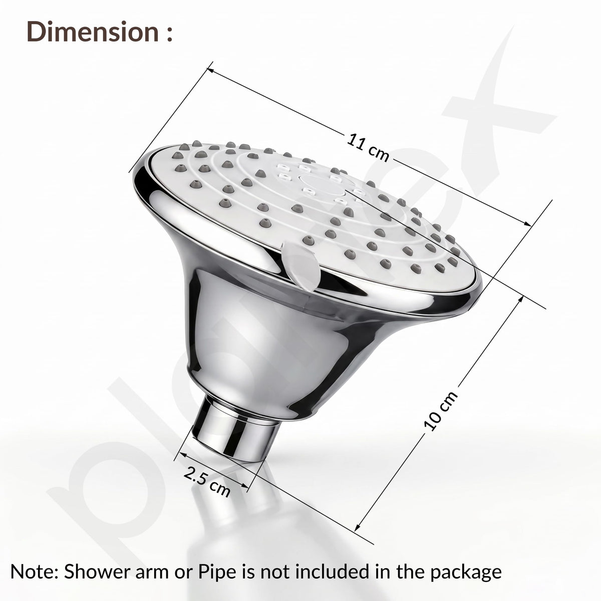 Plantex 4 Inch ABS Shower Head for Bathroom/3-Mode Round Head Shower for Bathroom/High Pressure Overhead Shower - (Chrome)-4