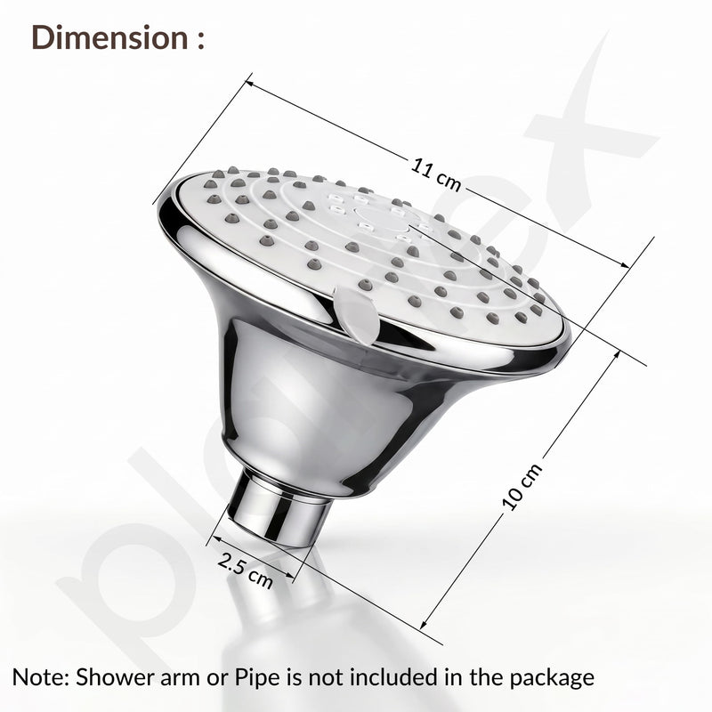 Plantex 4 Inch ABS Shower Head for Bathroom/3-Mode Round Head Shower for Bathroom/High Pressure Overhead Shower - (Chrome)-4