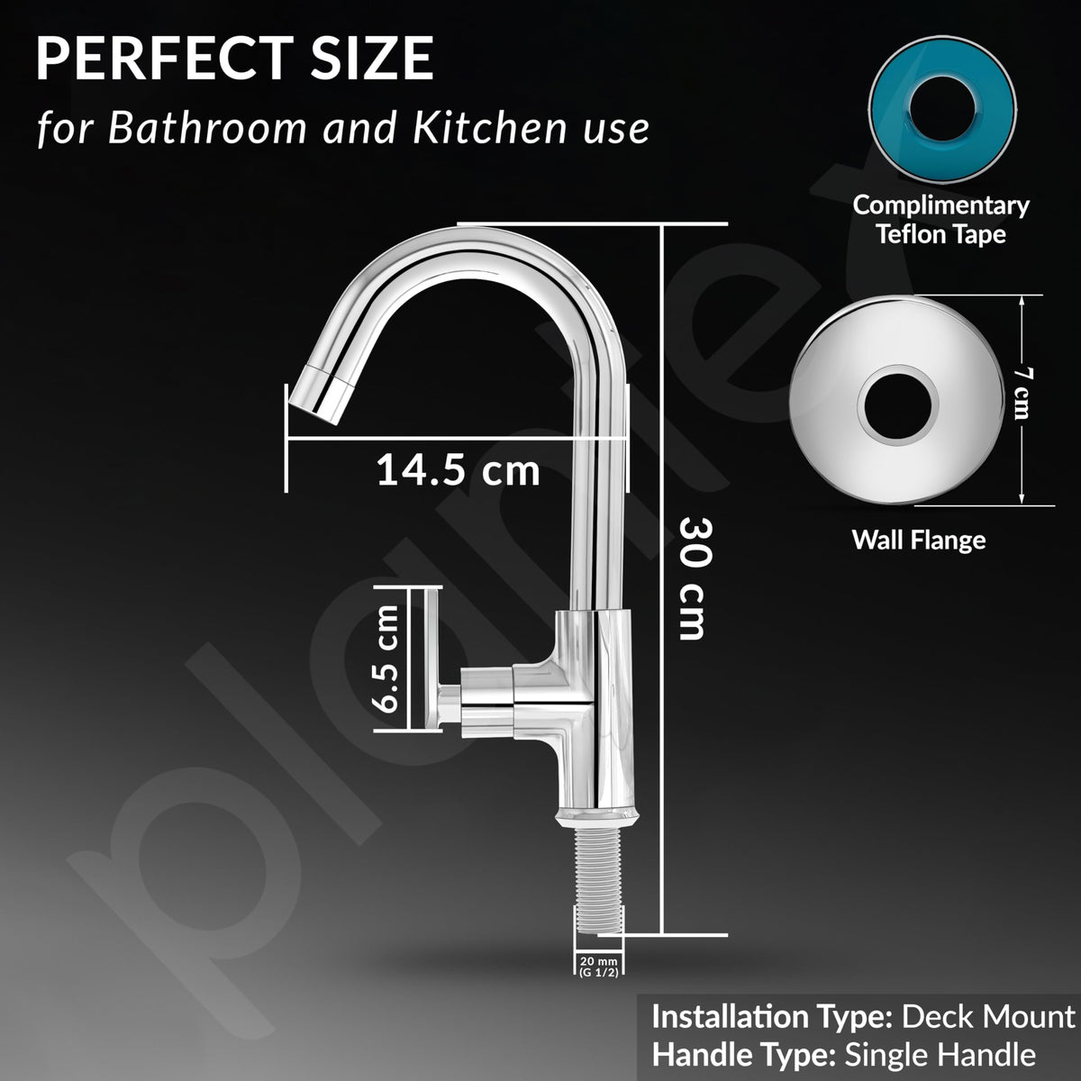 Plantex Pure Brass Kitchen Sink Tap Faucet/Deck Mounted 360 Degree Rotating Tap for Kitchen Sink/Water Saving Aerator- 7 Year Warranty (BAL-512 -Chrome Finish)-4