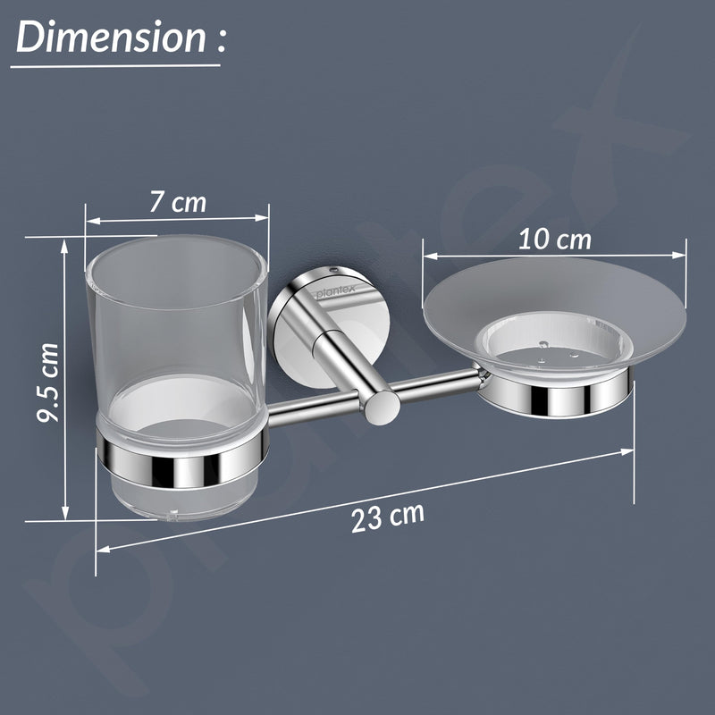 Plantex 304 Grade Stainless Steel Soap and Brush Holder Stand for Bathroom and Wash Basin/Bathroom Accessories - Oreo (Chrome)-3