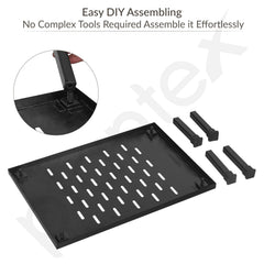 Plantex Oven Stand/Microwave Stand for Kitchen Platform/Microwave Storage Rack for Countertop Organization/Heavy-Duty Metal Shelf - Black-5