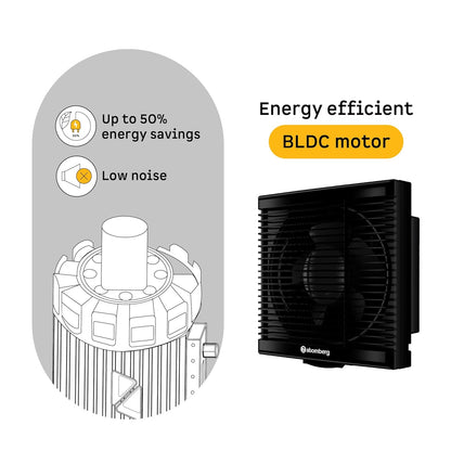 atomberg Efficio Exhaust 6 Inches | Suitable for Bathroom, Kitchen | BLDC Motor | Easy to Clean | 2 Year Warranty (Black)