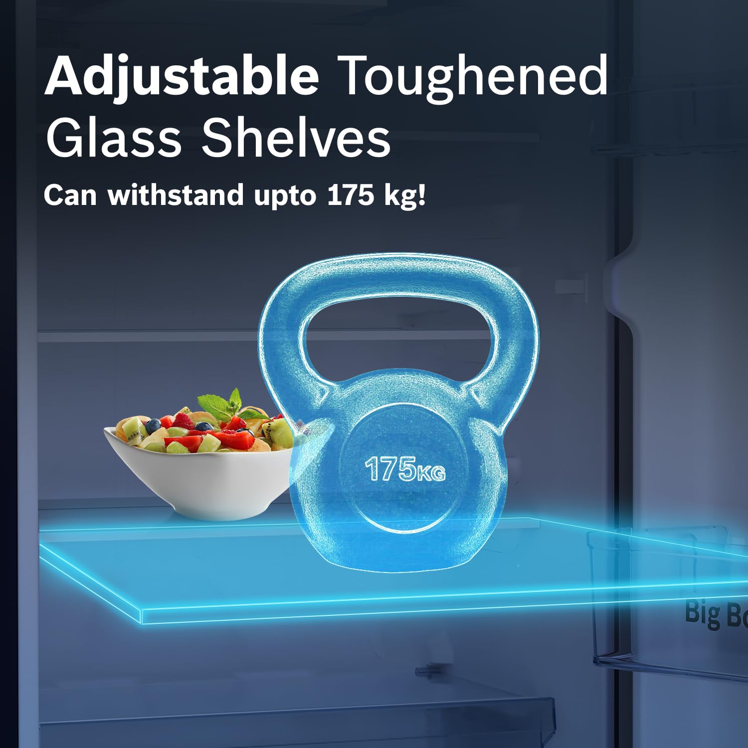 Bosch 187 L, 4 Star, Single Door Refrigerator with Industry's largest vegetable box* & Beverage space (CST18S24NI, Fine steel) 18 Hr Cooling Retention, 2.5x Faster Cooling, Smart inverter compressor