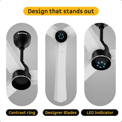 atomberg Renesa Halo Smart Alexa Enabled 1200mm BLDC Ceiling Fan with Remote | BEE 5 star | High Air Delivery | Low noise | LED Speed Indicator | Sleek Design | | 3 Year Warranty| Gloss White & Black