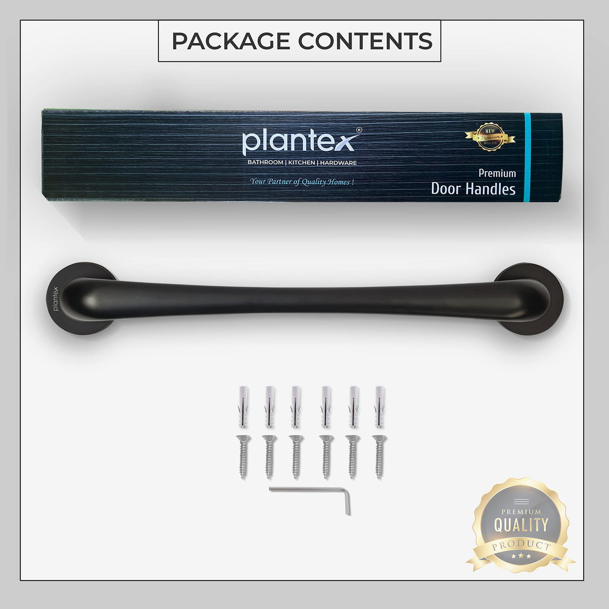 Plantex Zinc Alloy Polo 14-Inch Pull Handle For Main Doors Of House/Office/Hotel (Rich Black Finish - Big) - 3 Years Warranty-5