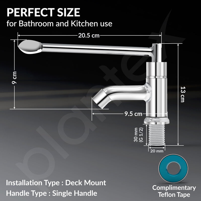 Plantex Lab Pillar Cock for Bathroom/Pillar Cock for Wash Basin with Teflon Tap - Pack of 1 (AC05, Chrome)-4