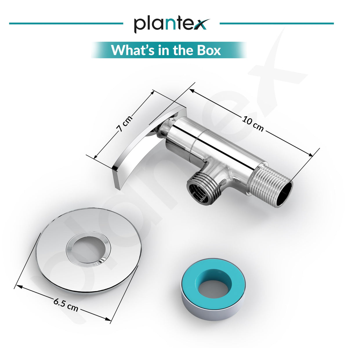 Plantex Pure Brass Angle Valve for Bathroom/Single Lever Angle Cock/Stop Cock with Wall Flange/Kitchen and Bathroom Accessories (ZUR-1504, Chrome)-3