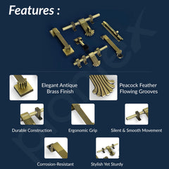 Plantex Door Kit for Single Door/Stainless Steel Door Accessories (10-inch Al-Drop,8-inch Latch,2 Handles of 8 and 7 Inch,7-inch Tower Bolt and 4-inch Door Stopper - (Brass Antique)-4