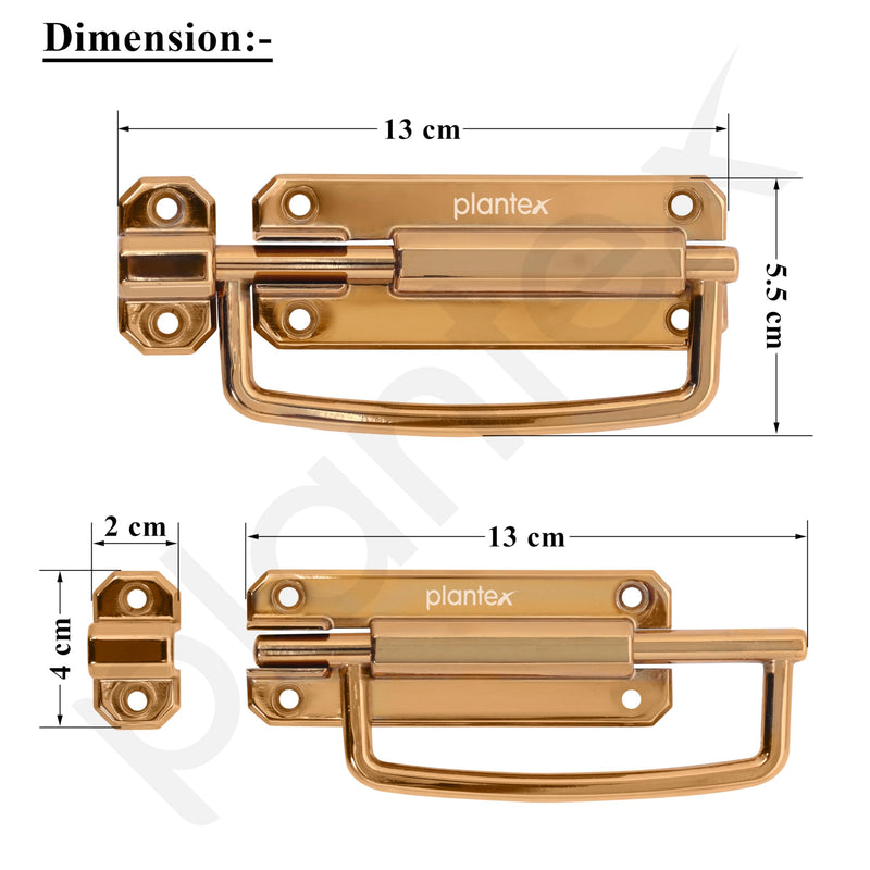 Plantex Door Stopper/5 Inch Baby Latch Kadi/Door Latch for Bathroom/Door Lock for Home/Office Doors - Pack of 1 (Rose Gold)-3