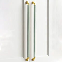 Plantex Aluminium Cabinet Handle/600mm Wardrobe Handle for Home/Cupboard Door Pull-Push Handles for Office - Pack of 2 (Green & Gold)-1