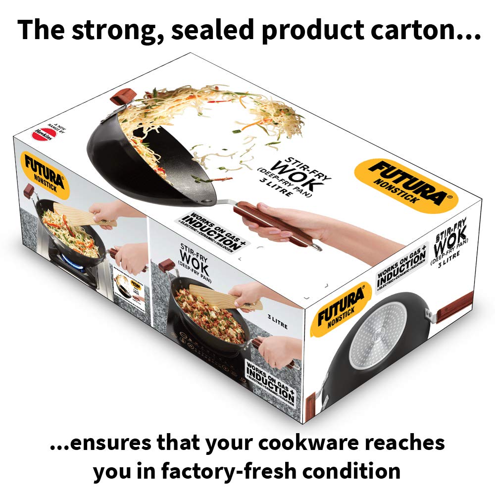 Futura Stir-Fry Wok 3 Litre with Induction Base Without lid