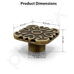 Plantex Knobs for Drawer/Square Drawer Knobs/Knobs for Cabinets/Pull-Push Knobs for Kitchen/Bedroom Drawer - Pack of 6 (DTK-299, Brass Antique)-2