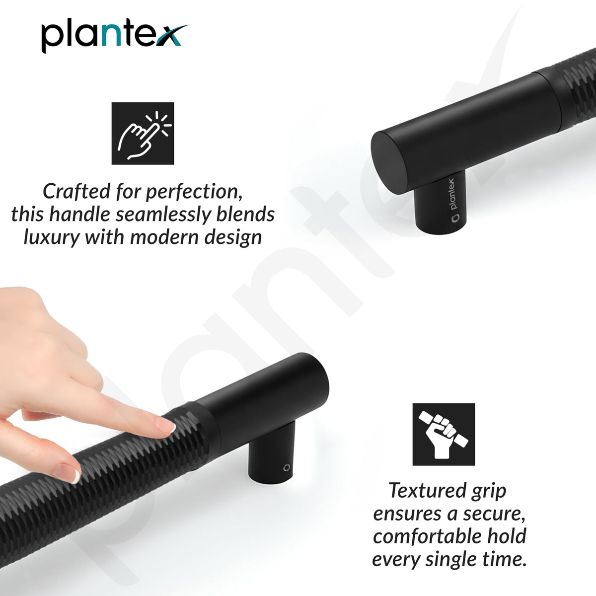 Plantex Main Door Handle/Stainless Steel & Aluminium Door Handle/450mm Pull-Push Handle for Home/Office/Hotel - Pack of 1 (DTMD-411, Black)-5