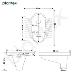Plantex Indian Toilet for Bathroom/Household Squatting Pan/Orrisa Pan for Bathroom/Sintered Stone Base Ceramic Sanitaryware Toilet - (White, 2262)-2