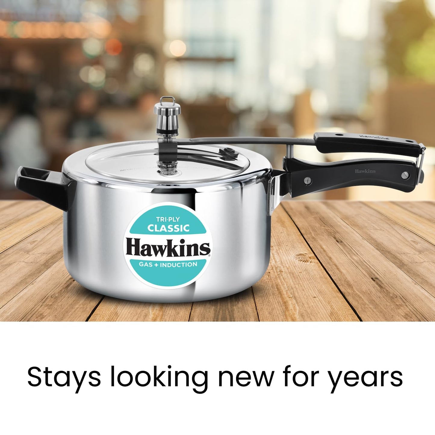 Hawkins Triply 4 Litre Classic Pressure Cooker, Triply Stainless Steel Induction Inner Lid Cooker & Tall Design, Silver (SSTCL40)