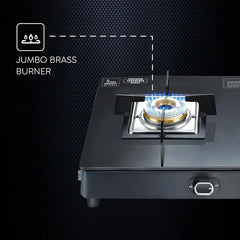 Prestige Royale Quadra 2Burner Gas Stove|Superior Toughened Glasstop with 5-Year Warranty |3-Way Nozzle Design|Tri-Pin Jumbo Burner|Uniquely Designed Pan Support |Elegantly Designed Knobs|Black