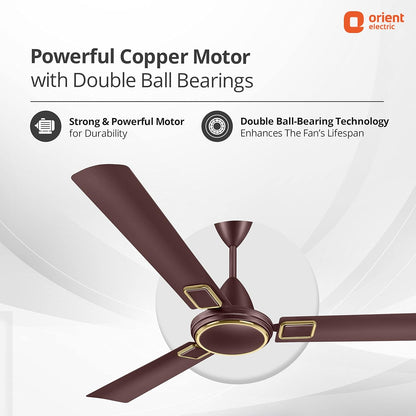 Orient Electric 1200 mm Falcon 425 Deco Ceiling Fan (Brown)