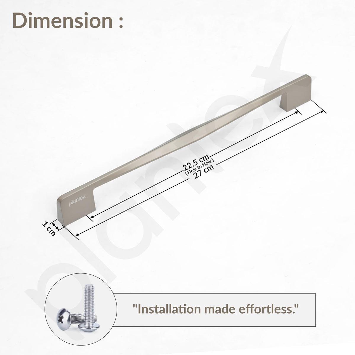 Plantex Cabinet Handle/224mm Handle for Wardrobe/Kitchen Handle/Pull-Push Handle for Home/Office - Pack of 1 (Satin) (Model APS-PH-104)-2