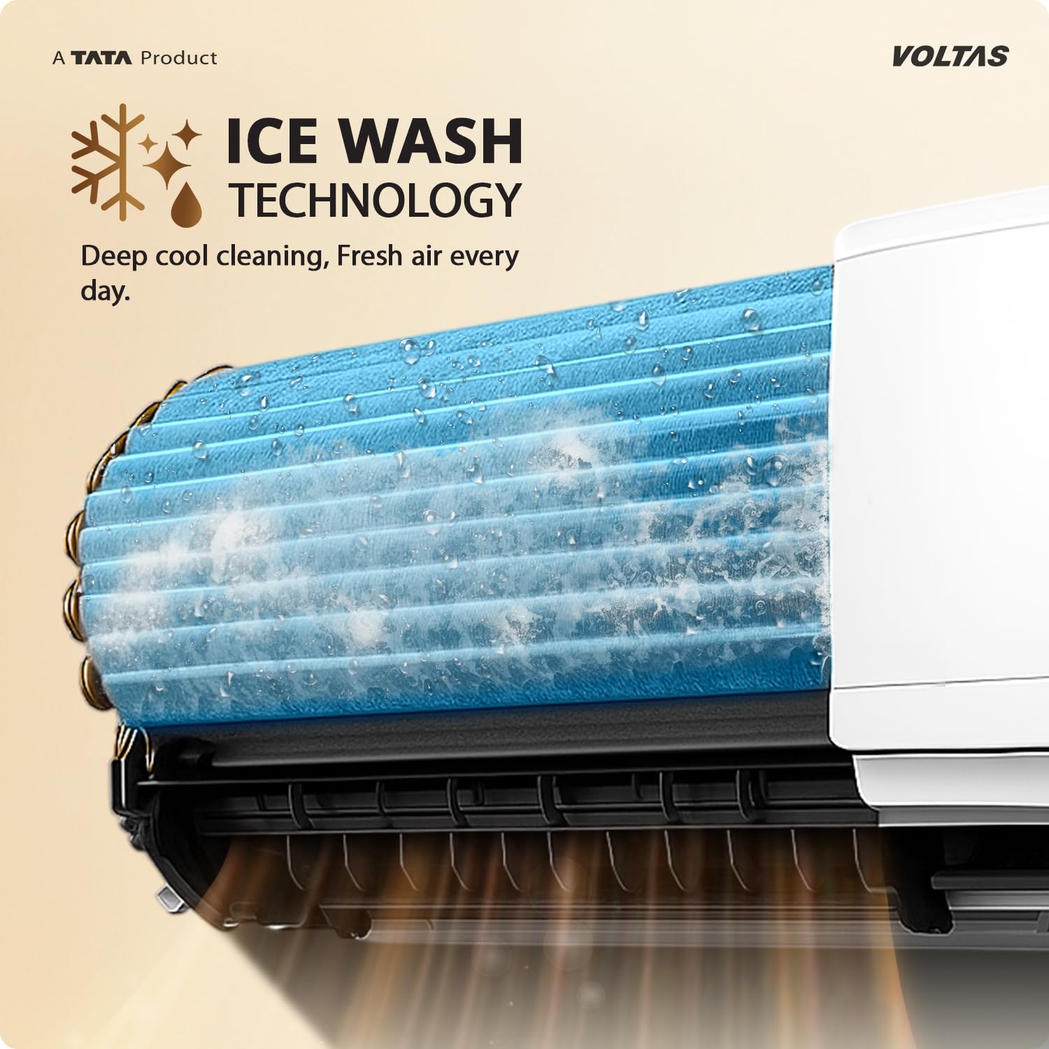 Voltas 1.5 ton 5 Star, New star rated, Inverter Split AC (Copper, Convertible 6-in-1 Cooling Modes, Auto Clean, Sleep Mode with Hidden Display, Memory Restart (185INV VENUS LUXE, White)