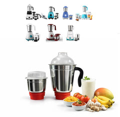 400ml & 1500ml (1.5 Litre) Mixer Grinder Jars Set | Chutney, Grinding & Multipurpose Use | Compatible with Maharaja Whiteline (Selected Models Only) | Stainless Steel | NOT Universal Fit