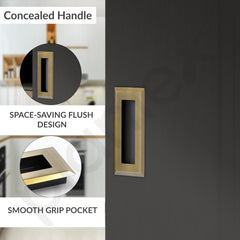 Plantex Sliding Door Handle/Concealed Handle for Sliding Door/96mm Concealed Handle for Wardrobe/Kitchen Cabinet - Pack of 2 (Brass Antique) (Model APS-DTC-3900)-4