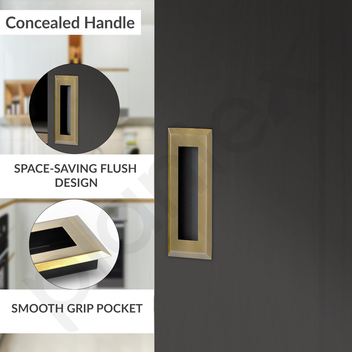 Plantex Sliding Door Handle/Concealed Handle for Sliding Door/96mm Concealed Handle for Wardrobe/Kitchen Cabinet - Pack of 2 (Brass Antique) (Model APS-DTC-3900)-4