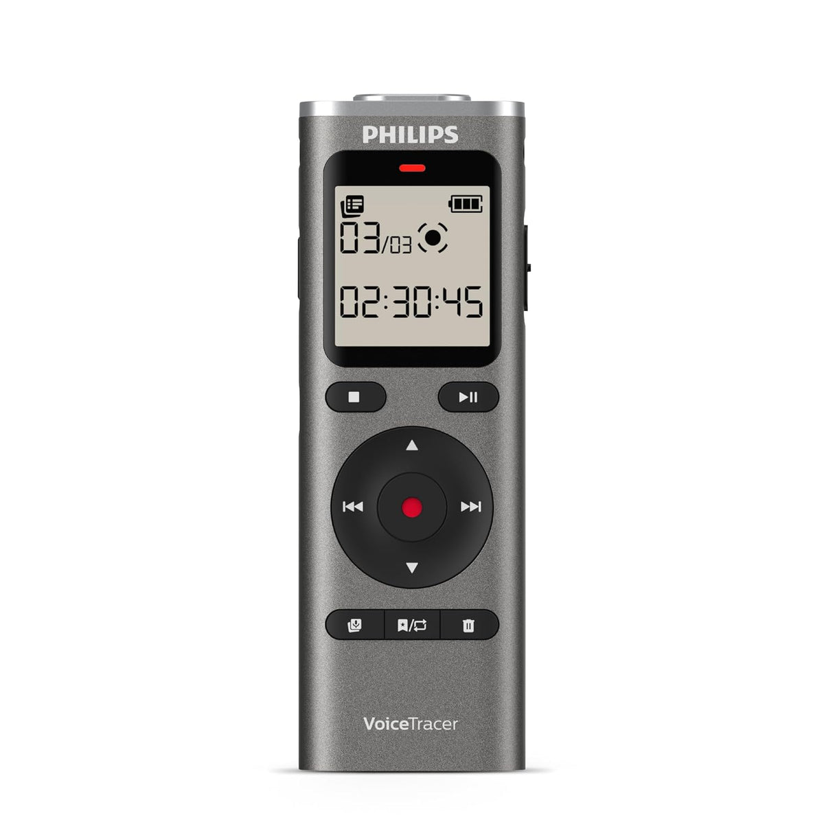 Philips DVT1170 VoiceTracer, Audio Recorder, 8GB, Micro SD Card Slot, 360° Microphone for Excellent Sound