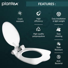 Plantex Anglo Toilet Seat Cover/Indian Toilet Seat/Polypropylene Seat - Pack of 1 (White)-2