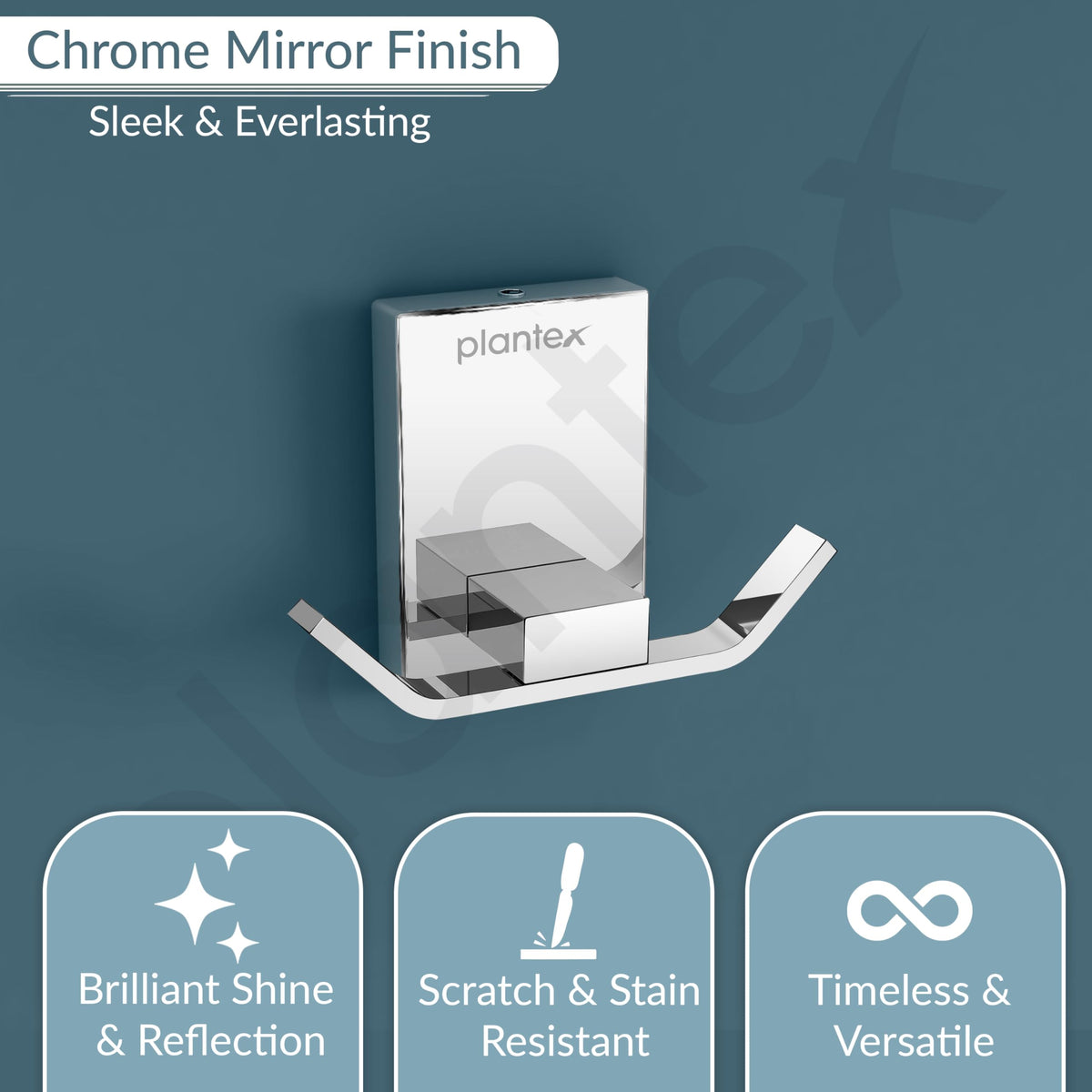 Plantex 304 Grade Stainless Steel Robe Hook/Cloth Holder/Towel Hanger/Bathroom Accessories - Pack of 2 (Iris, Chrome)-5