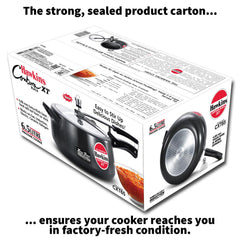 Hawkins 6.5 Litre Contura Black XT Pressure Cooker, Hard Anodised Inner Lid Cooker, Induction Cooker, Black (CXT65)