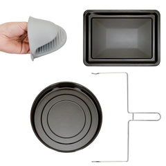 Faber 34L Double Glazed 1600W OTG|Bake, Toast, Roast, Grill|6 Functions, Upper & Lower Heating, Rotisserie, 360° Convection,Crumb Tray, Double Glaze Glass|Bake Plate, Pizza Plate, Silicon Gloves|Black