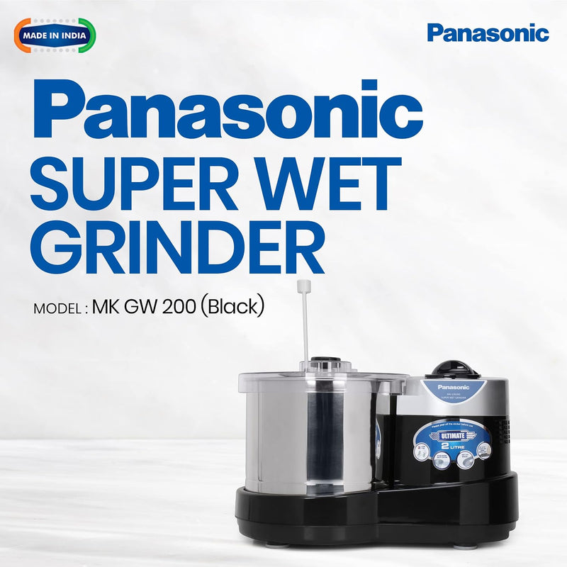 Panasonic Plastic Mk-Gw200 Super Wet Grinder (Black)