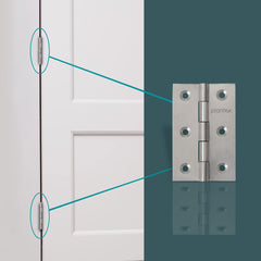 Plantex Stainless Steel Door Hinges 3 inch x 16 Gauge/1.5 mm Thickness Home/Office/Hotel for Main Door/Wooden/Bedroom/Kitchen/Kabza - Pack of 3 (Satin Matt)-2