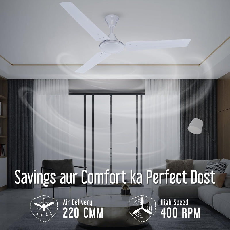 CG Hyperair Neo 1200 mm 1 Star Ceiling Fan (White)-2