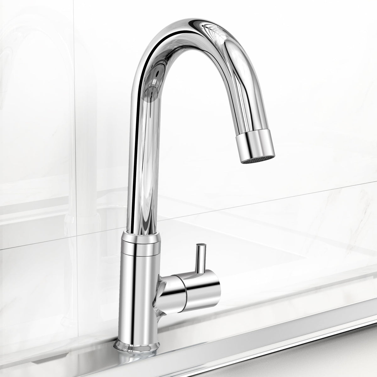 Plantex Pure Brass Pillar Tap for Wash Basin with 360° Swivel Spout for Sink Tap with Water Saving Aerator-7 Year Warranty (ICO-912-Chrome)-1