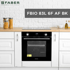 Faber 83L 6F Air Fryer Built-in Oven|360° Grill with In-Chamber Light|Auto Program with Digital Timer|Touch/Knob Control