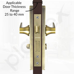 Plantex Stainless Steel Door Lock “ Bathroom Door Lock/Mortise 8inch Keyless Plate Handle Set for Home/Bathroom/Storeroom/Balcony/Office - Pack of 1 (DTM-659, Brass Antique)-3