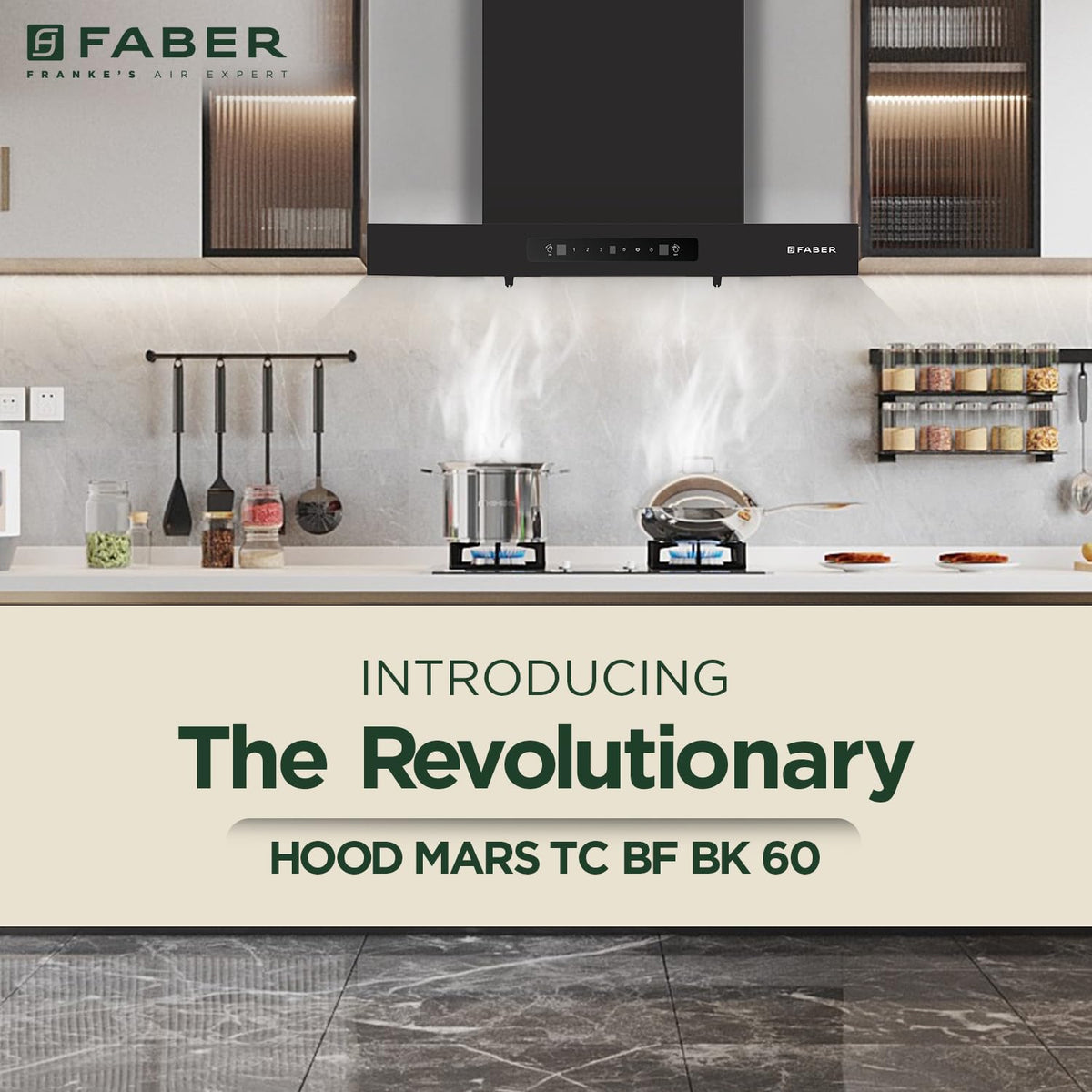 Faber 60 cm 1000 m³/hr T-Shape Kitchen Chimney | Baffle Filter | Touch Control || 12 Years warranty on Motor|| Motor- 25